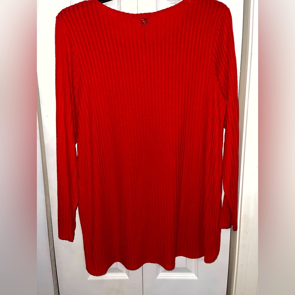 Calvin Klein Red Ribbed Sweater - Picture 3 of 4
